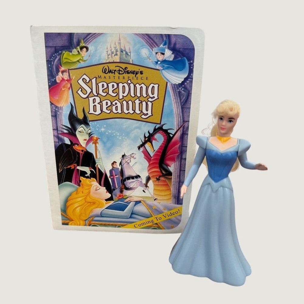 Vintage 1996 Disney Sleeping Beauty Aurora McDonald's Toy with Box Blue Dress